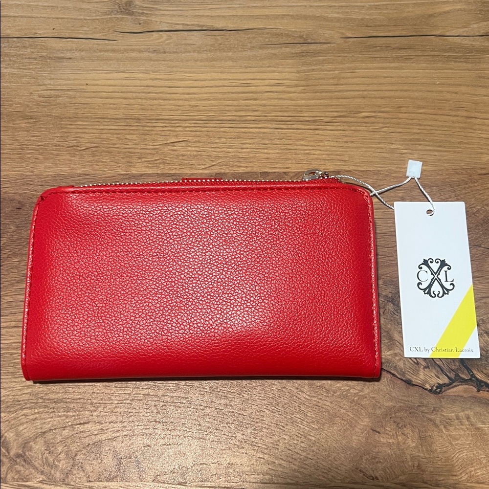 NWT CXL by Christian Lacroix Red Bryce Pebble Zipper Wallet Reg. $48 - Picture 3 of 12